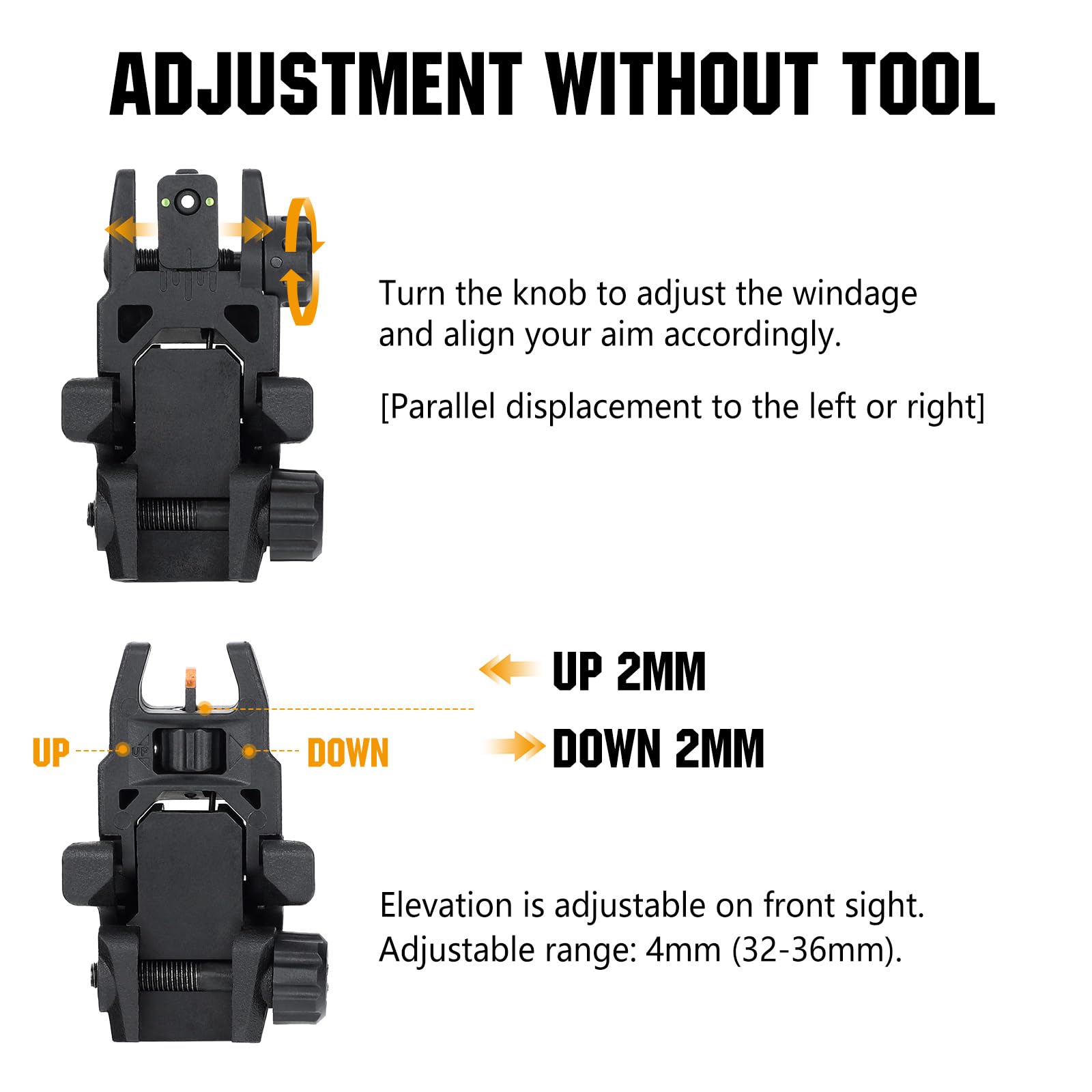 Amazon.com: WINFREE Flip up Front Rear Sight Set Polymer Sights